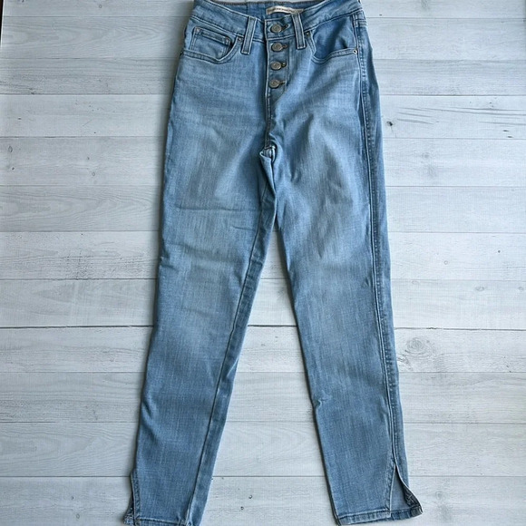 Levi Strauss & Co 721 High Rise Skinny Ankle Light Denim Jeans Size 25 - Picture 1 of 5